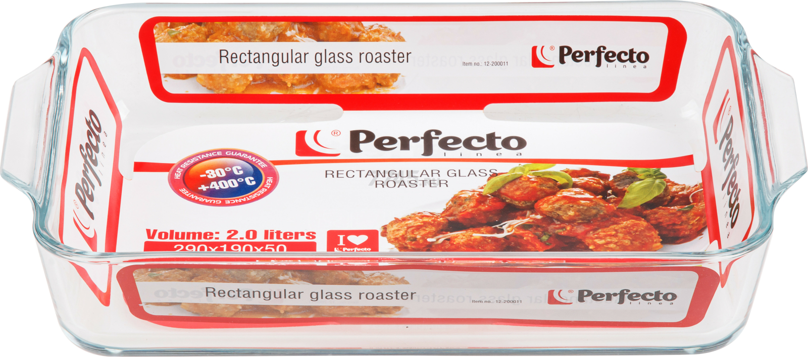 Форма для выпечки из жаропрочного стекла прямоугольная PERFECTO LINEA 2 л (12-200011)