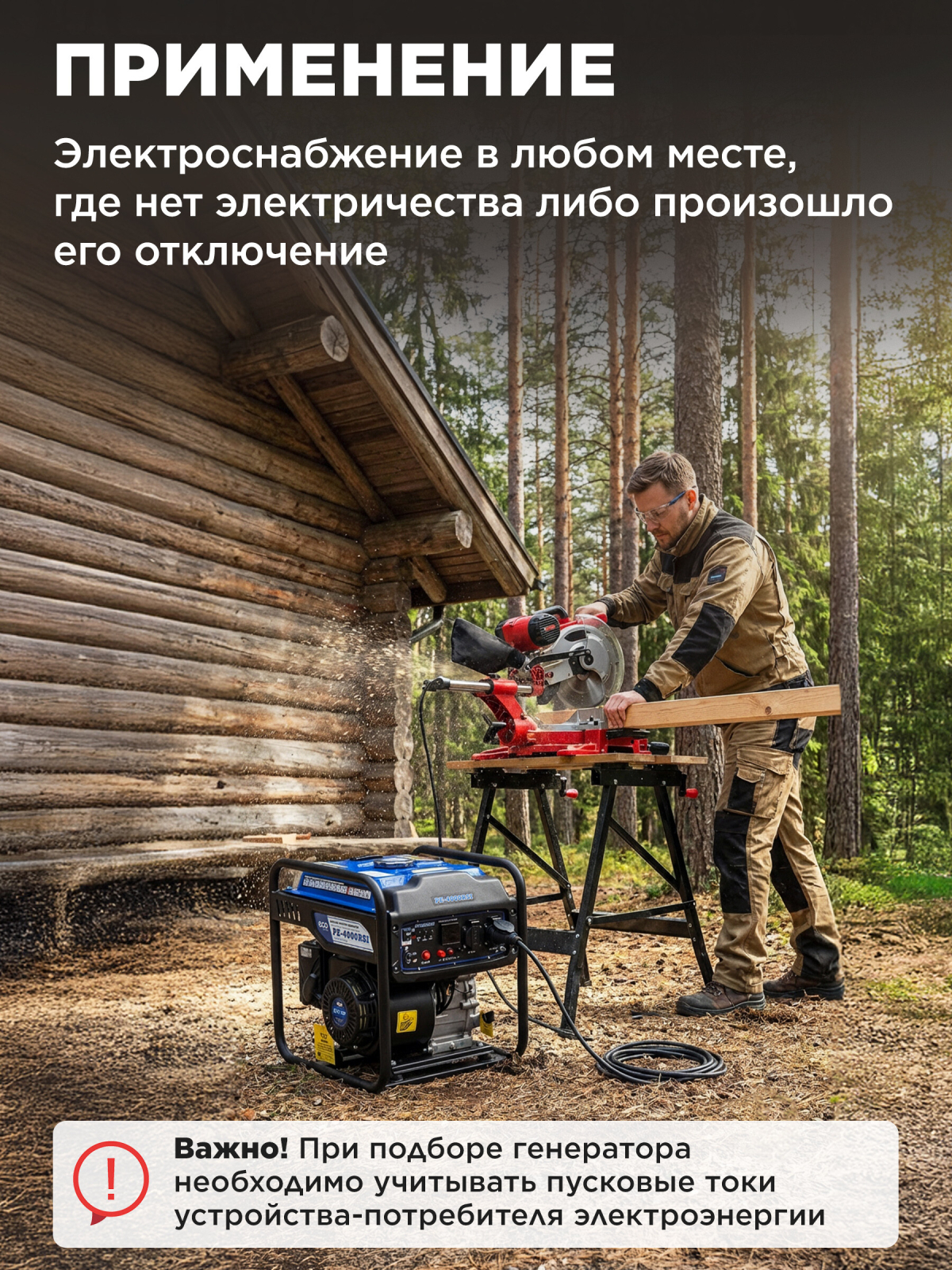 Генератор инверторный бензиновый ECO PE-4000RSI (EC1562-8) - Фото 2