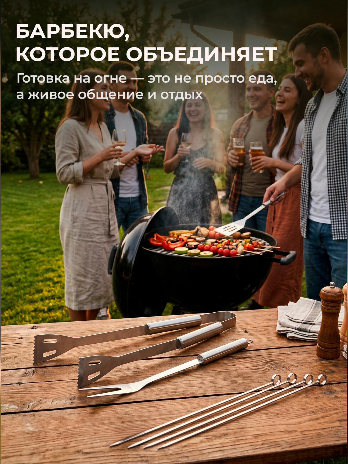 Набор аксессуаров для барбекю PERFECTO LINEA 7 предметов (47-111441) - Фото 4