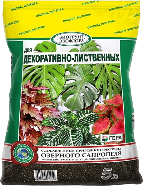 Грунт плодородный ГЕРА Для декоративно-лиственных 5 л