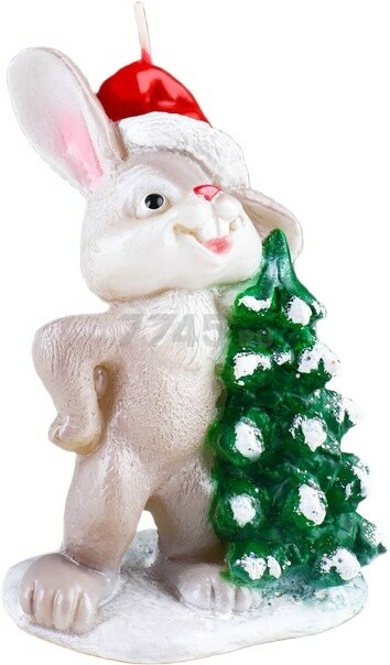 Свеча Кролик новогодний 12х7,5 см (9083762)