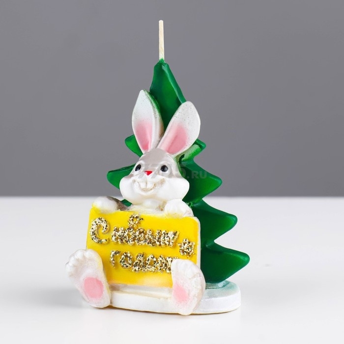 Свеча Кролик с открыткой 9х6 см (9083756) - Фото 2
