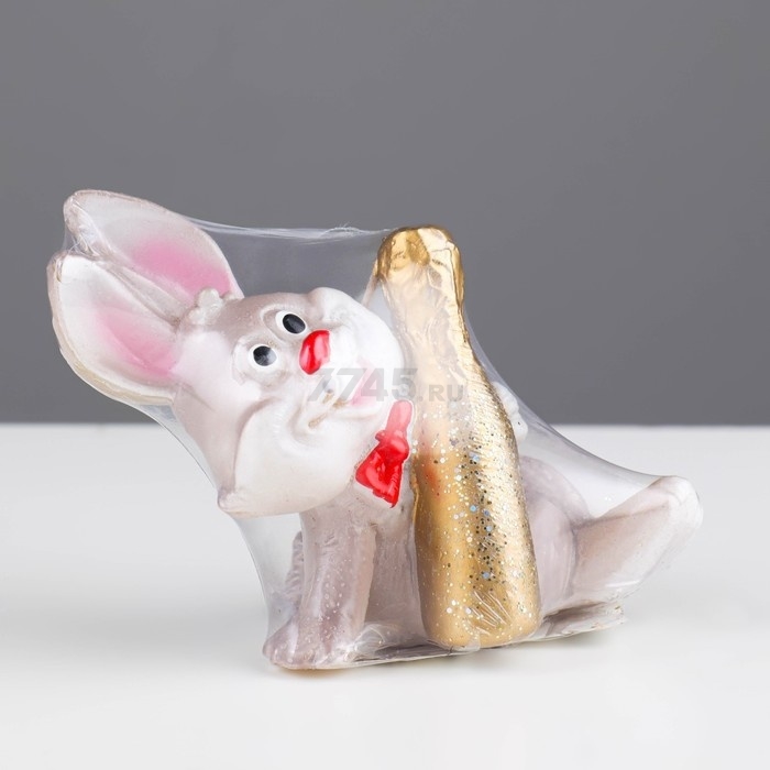 Свеча Кролик с шампанским 9х8 см (9083764) - Фото 6