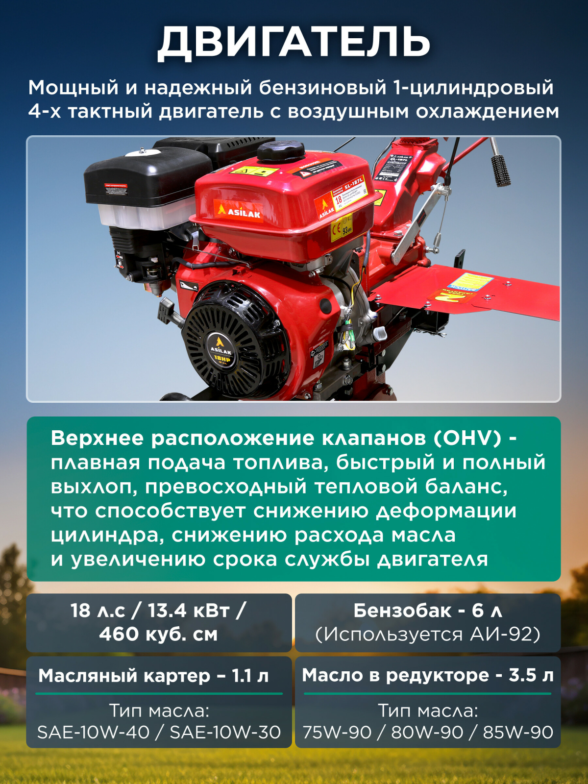 Культиватор бензиновый ASILAK SL-187L (AS1556-1) - Фото 4