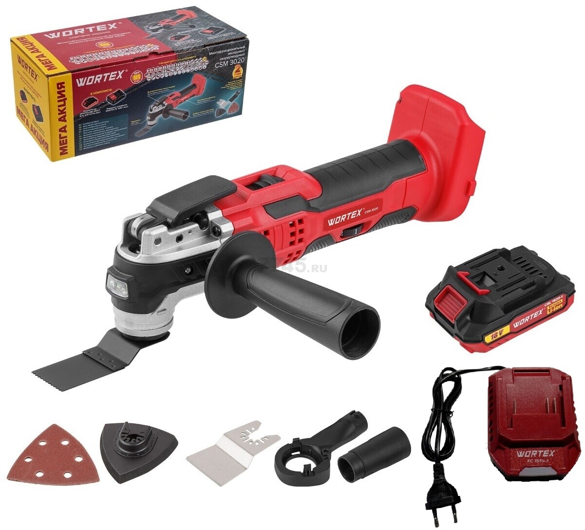 Многофункциональный инструмент (реноватор) аккумуляторный WORTEX СSM 3020 XLT SET (0325246)
