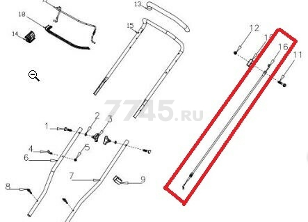 Трос остановки двигателя для газонокосилки GUNTER LMB-420, 480 (G639XXN0000)
