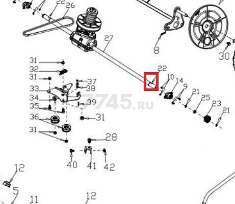 Штифт шестерни для газонокосилки GUNTER LMB-480SV (G34AN000000)
