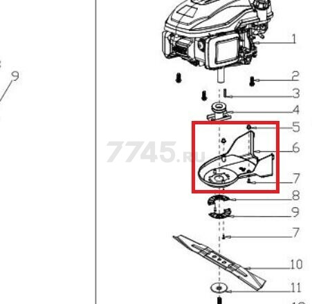 Крышка ремня для газонокосилки GUNTER LMB-480SV (G423N000000)