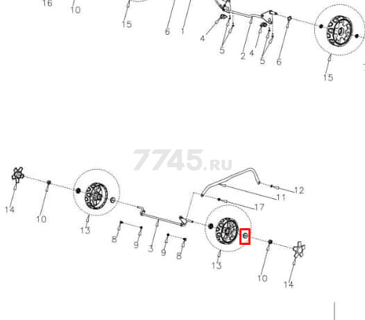 Втулка колеса переднего для газонокосилки GUNTER LMB-420 (GP4T0000000)