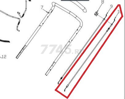 Трос привода для газонокосилки GUNTER LMB-480SV, 530SV (G339XY90000)