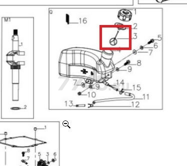Фиксатор крышки бензобака для газонокосилки GUNTER LMB-420, 480SV (Y28T0000000)