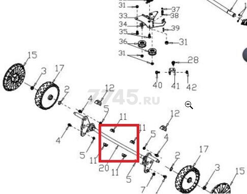 Втулка оси передней для газонокосилки GUNTER LMB-530SV (G349X000000)