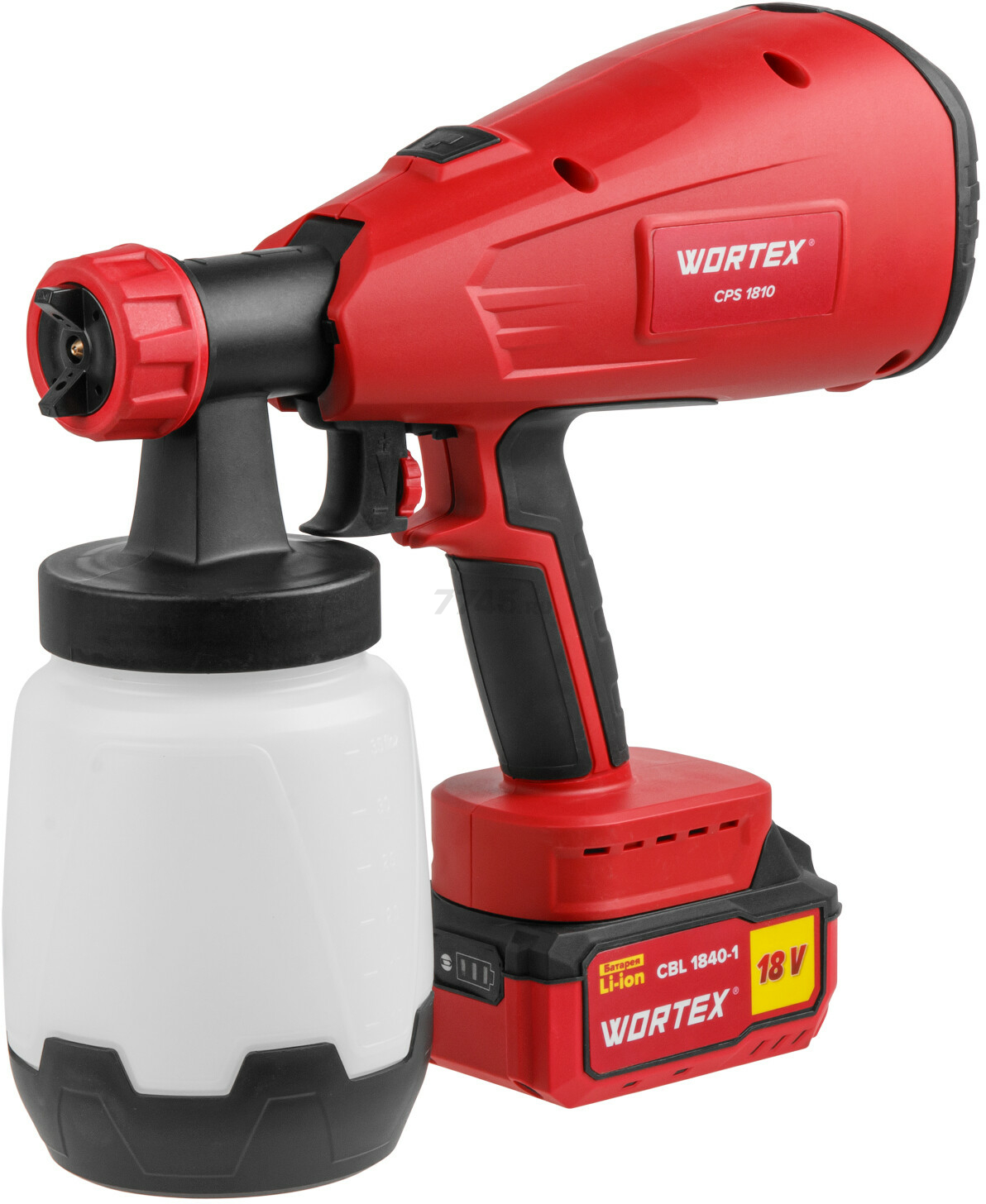 Краскораспылитель аккумуляторный WORTEX CPS 1810 XLT SET (0333270) - Фото 11