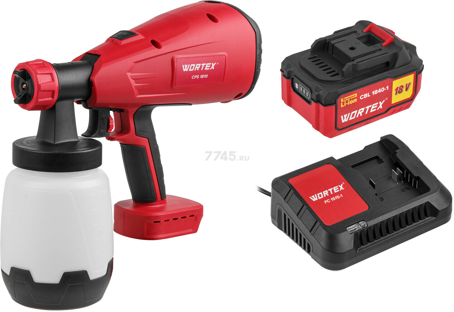 Краскораспылитель аккумуляторный WORTEX CPS 1810 XLT SET (0333270)