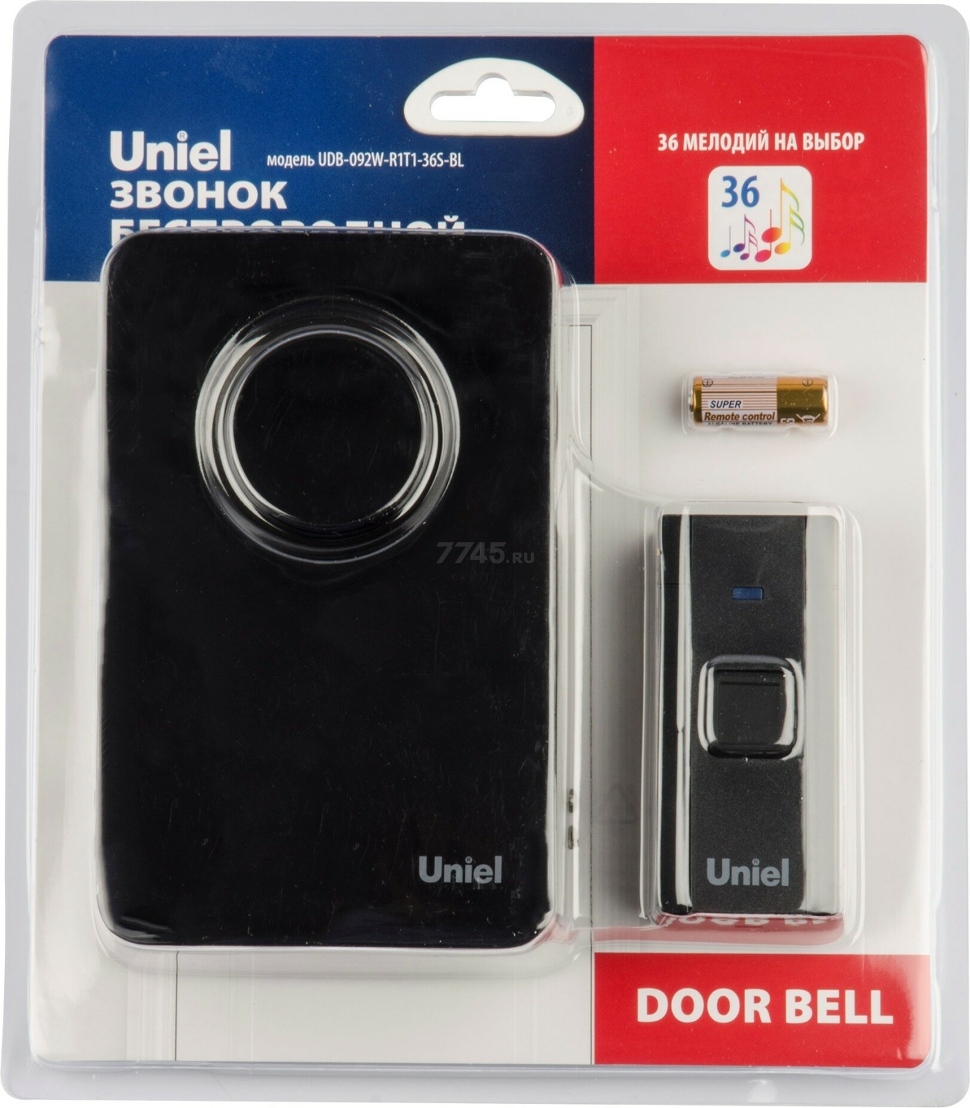 Звонок дверной беспроводной UNIEL UDB-092W-R1T1-36S-BL (UL-00006437) - Фото 5