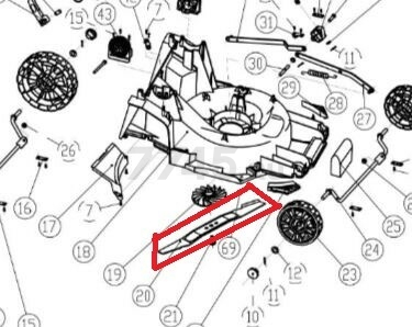 Нож для газонокосилки WORTEX CLM3836 (SC8A110-J-20)