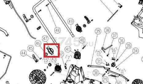 Фиксатор ответная часть для газонокосилки WORTEX CLM3836 (SC8A110-J-47)