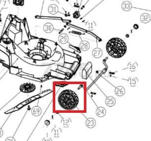 Колесо переднее для газонокосилки WORTEX CLM3836 (SC8A110-J-23)