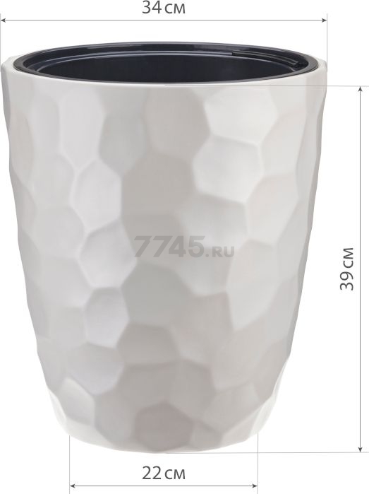 Кашпо для цветов IDEA Мозаика 19,5 л кремовый (М3409) - Фото 5