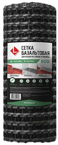 Сетка базальтовая LIHTAR Eco 0,37х25 м ячейка 25х25 (4814273004308)