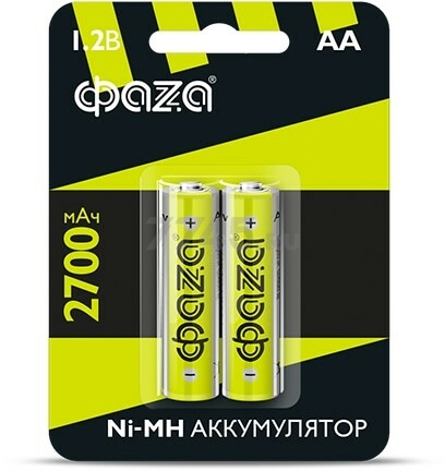 Аккумулятор АА Ni-MH ФАZА 2700 мАч 1,2В 2 штуки (5003002)