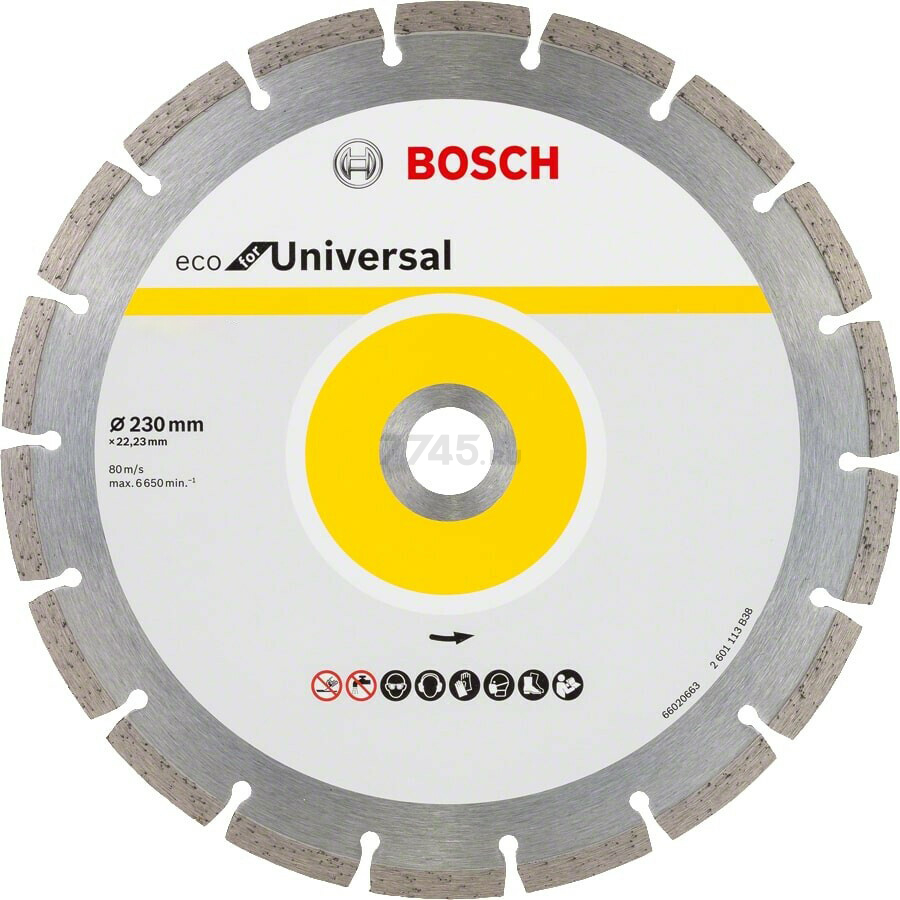 Круг алмазный 230х22 мм сегментированнный BOSCH Eco for Universal (2608615044)