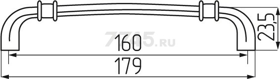Ручка мебельная скоба STARFIX h27-160 античная медь (SMF-10779) - Фото 2