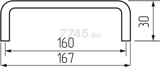 Ручка мебельная скоба STARFIX h94-160 бронза полированная (SMF-10769) - Фото 2