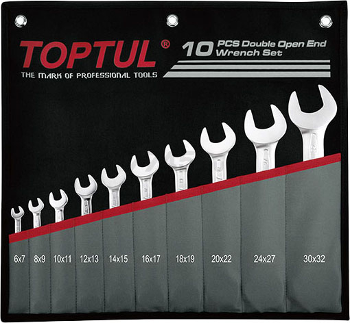 Набор ключей рожковых 6-32 мм 10 предметов TOPTUL (GPCJ1001)