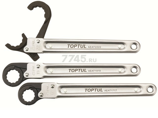 Ключ накидной запирающийся 10 мм с псевдотрещоткой TOPTUL (AEAT1010)