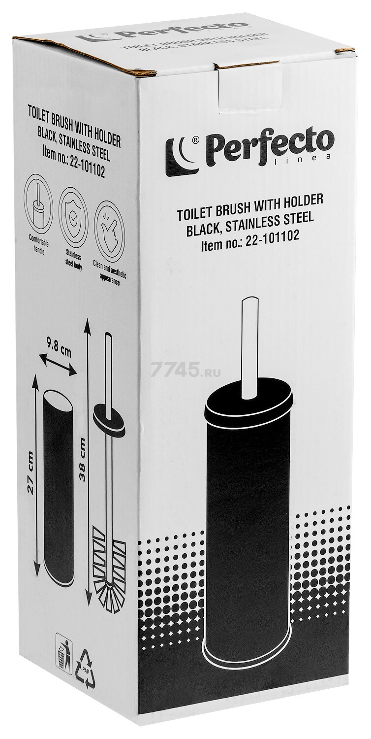 Ершик с подставкой PERFECTO LINEA черный (22-101102) - Фото 10