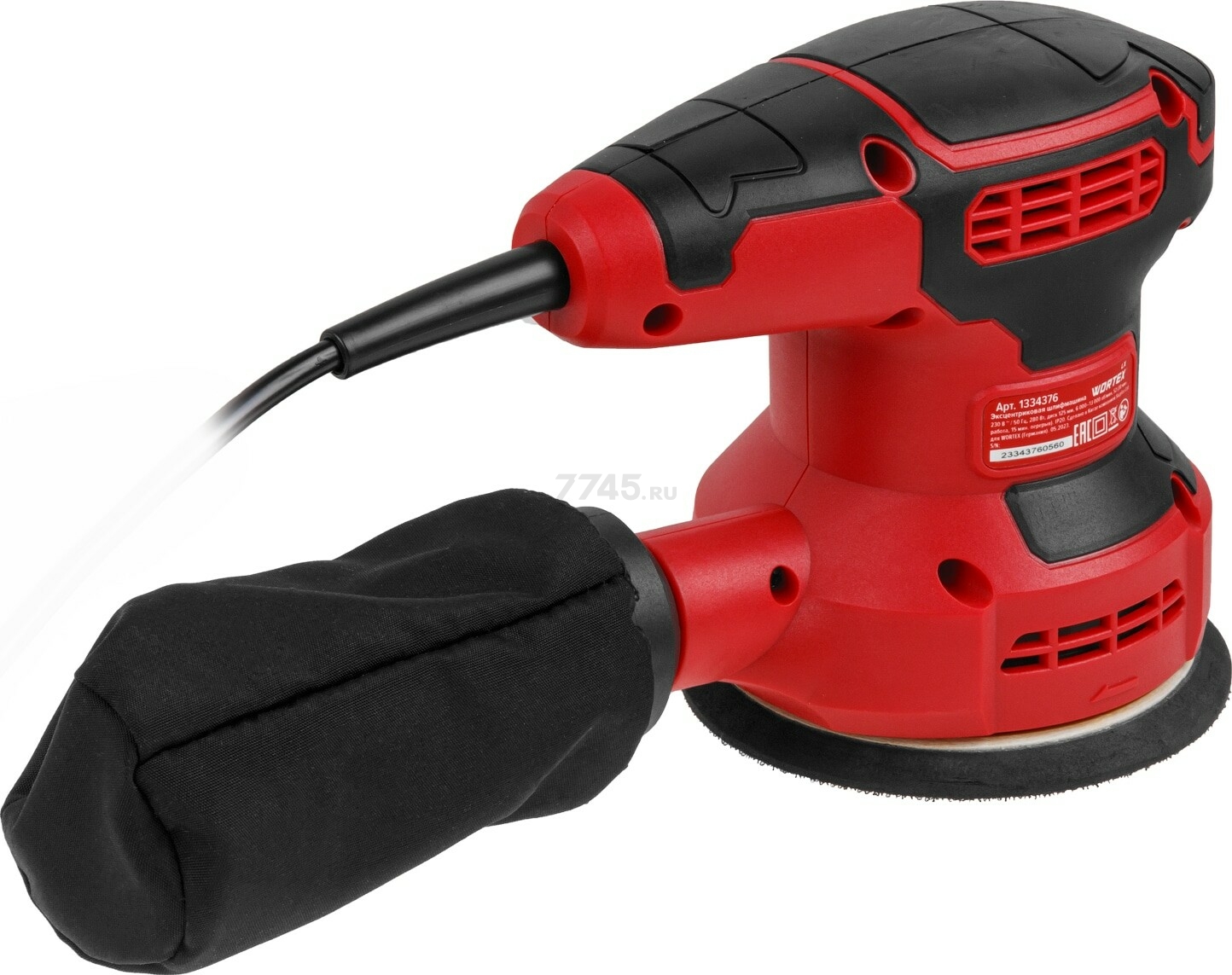Шлифмашина эксцентриковая (орбитальная) WORTEX LX RS 1230 (1334376) - Фото 7