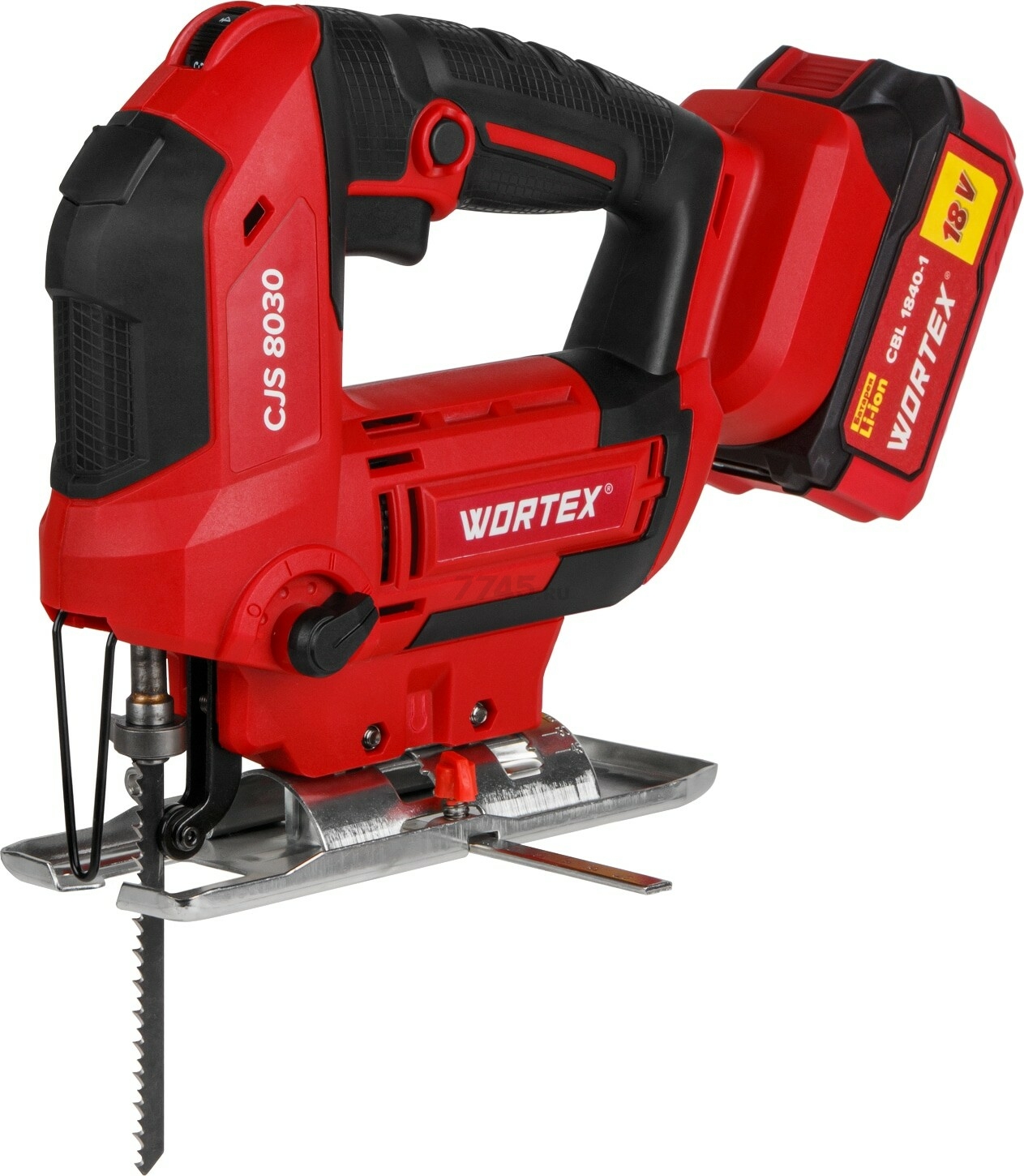 Лобзик аккумуляторный WORTEX CJS 8030 XLT SET (1333371) - Фото 9