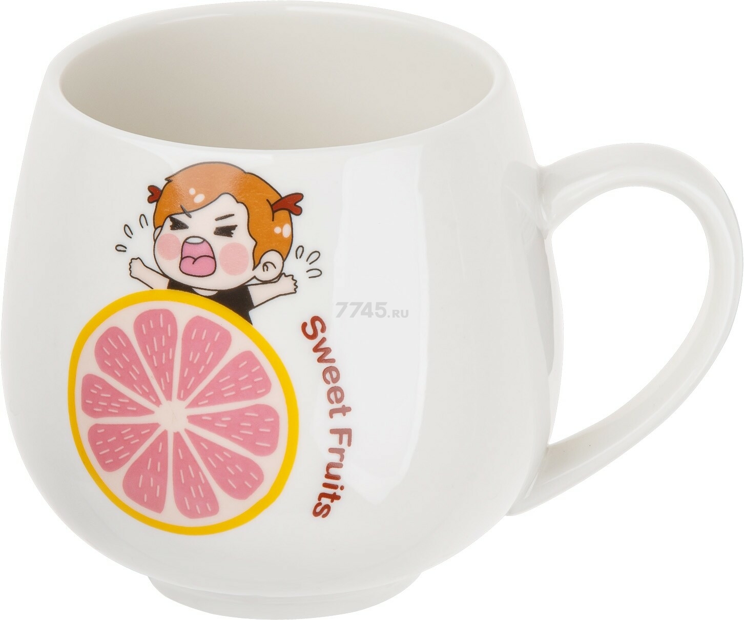 Кружка керамическая PERFECTO LINEA Sweet fruits грейпфрут 350 мл (17-301112)