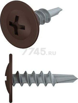 Саморез с прессшайбой 4.2х19 мм цинк со сверлом RAL 8017 STARFIX 12000 штук (SM-88024-12000)