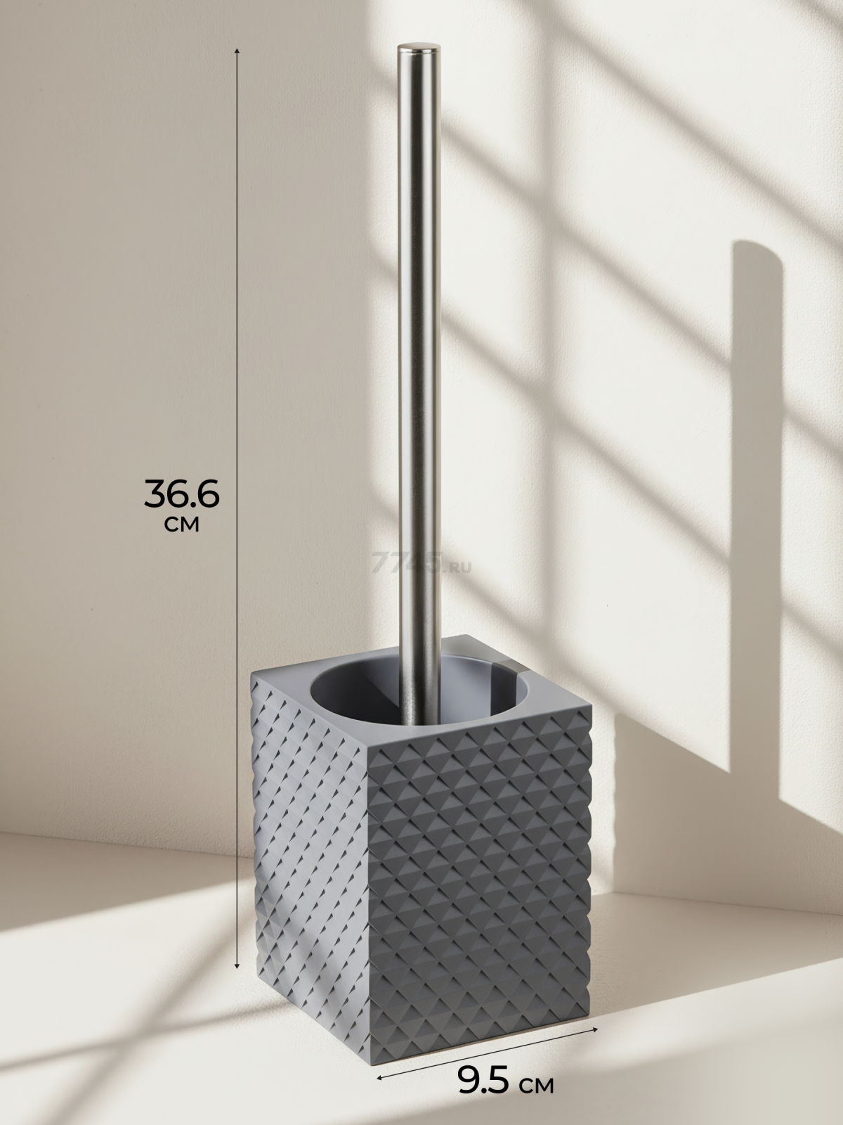 Ершик для унитаза PERFECTO LINEA Stone Essence серый (35-690104) - Фото 6