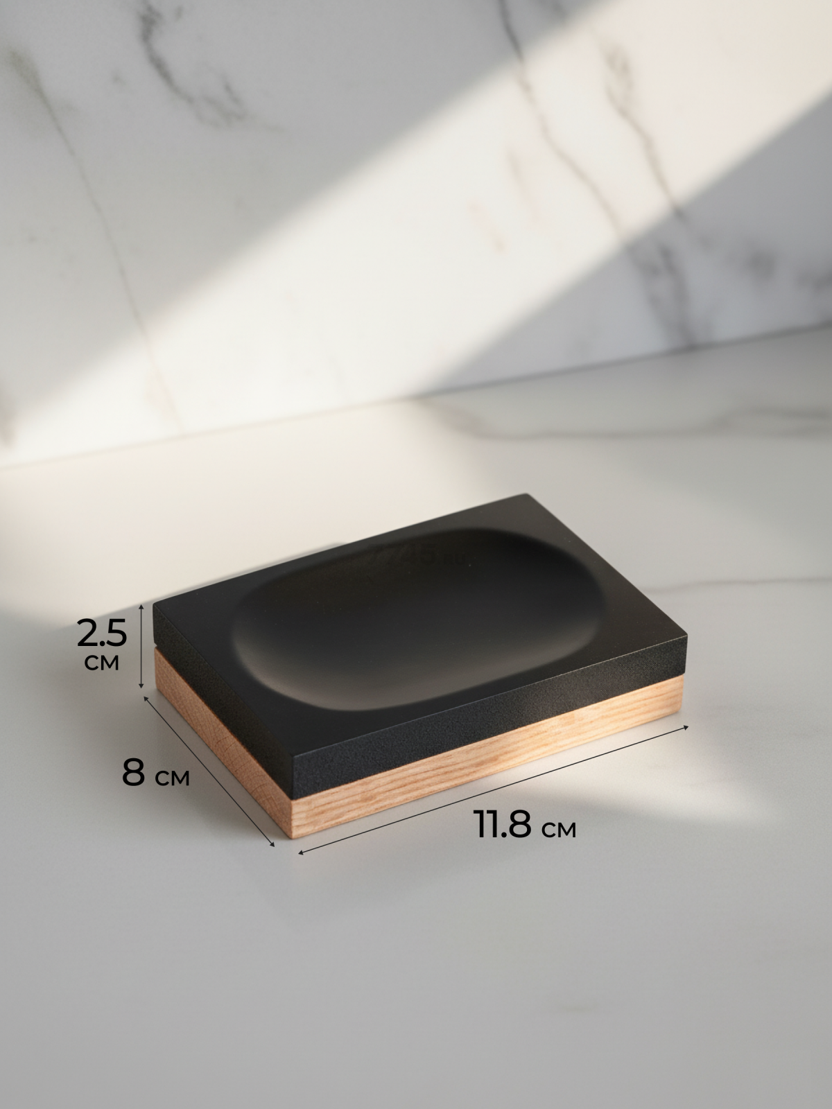 Мыльница PERFECTO LINEA Wood Bliss черная (35-720103) - Фото 6