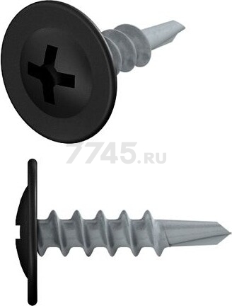 Саморез с прессшайбой 4.2х19 мм цинк со сверлом RAL 9005 STARFIX 1000 штук (SMC3-50908-1000)