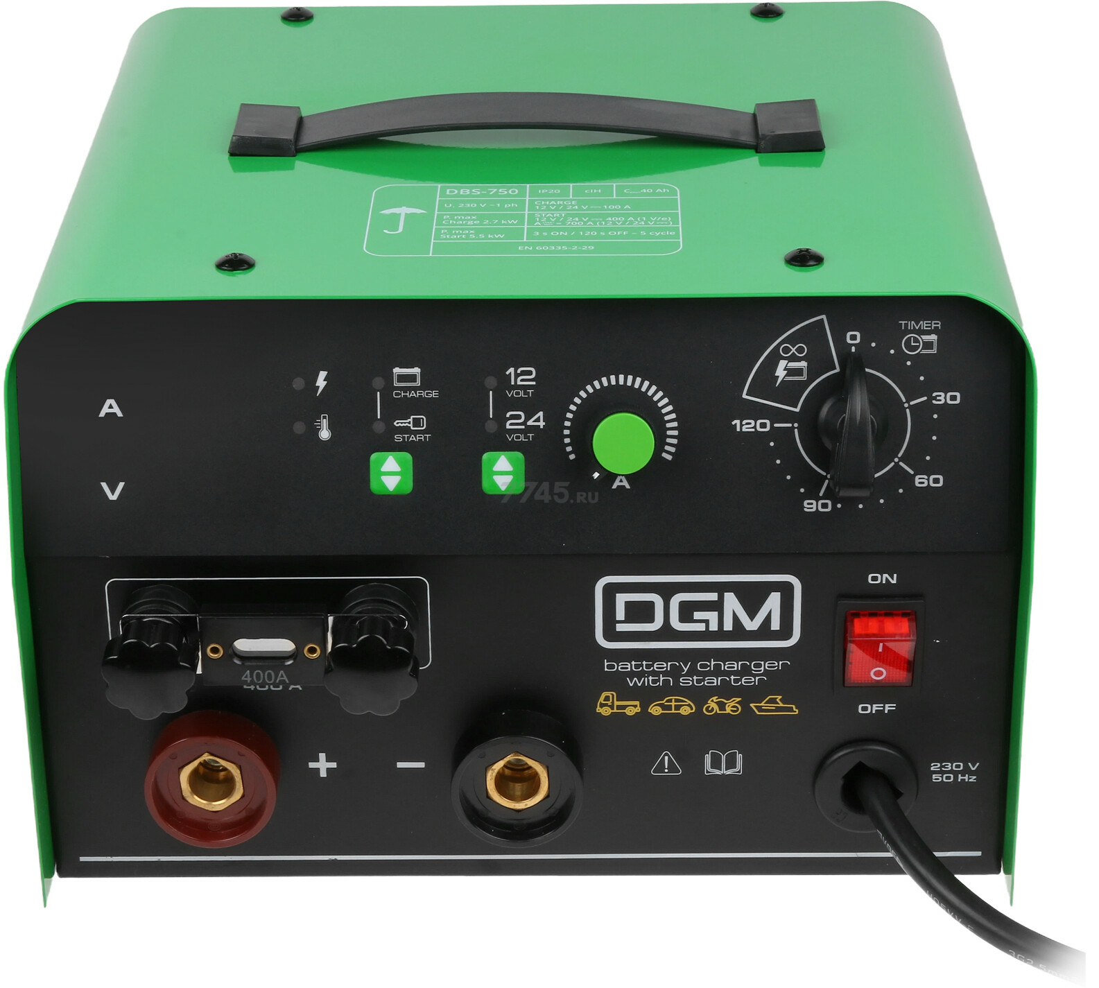 Пуско-зарядное устройство DGM DBS-750 (DG3122-1) - Фото 2