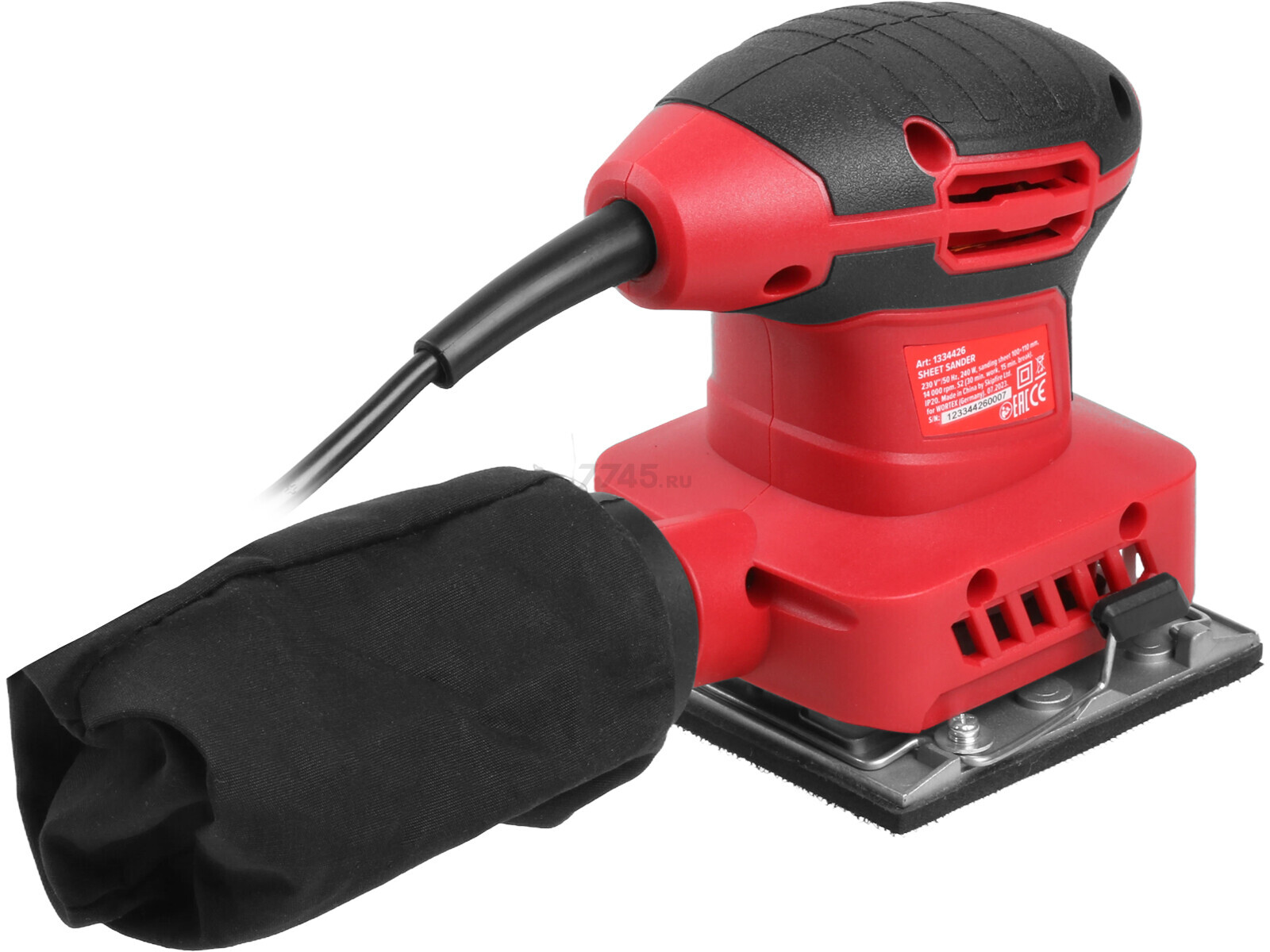 Шлифмашина плоская (виброшлифмашина) WORTEX LX SS 1020 (1334426) - Фото 8