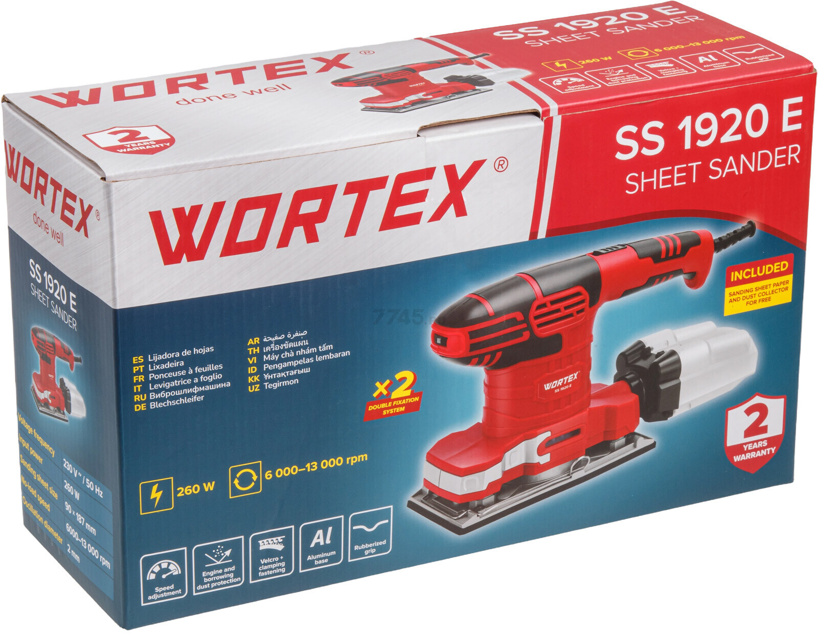 Шлифмашина плоская (виброшлифмашина) WORTEX SS 1920 E (1334425) - Фото 15