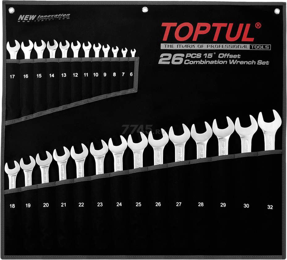 Набор ключей комбинированных 6-32 мм 26 предметов TOPTUL (GPAB2602)