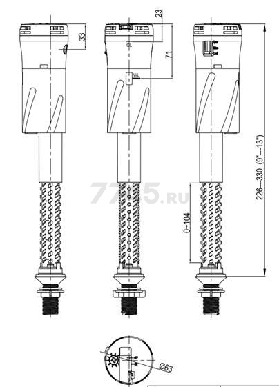 Впускной клапан для унитаза AV ENGINEERING (AVE129705BL) - Фото 13