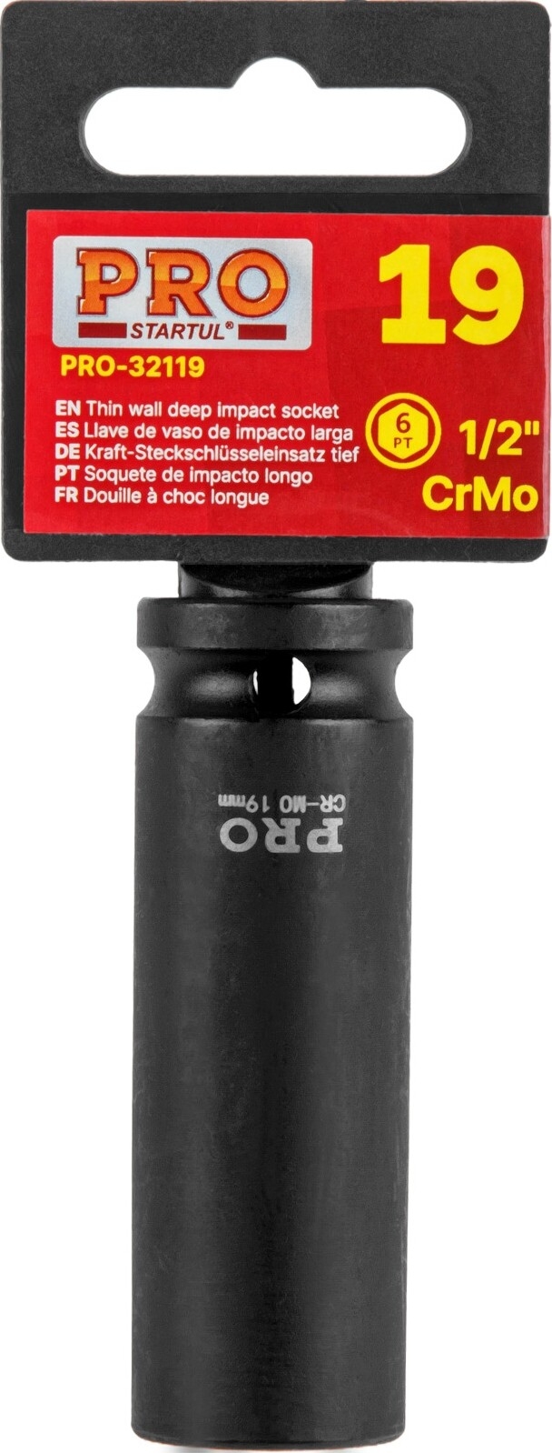Головка ударная тонкостенная 1/2" 19 мм 6 граней глубокая PRO STARTUL (PRO-32119) - Фото 2