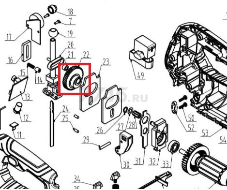 Шестерня 37 для пилы лобзиковой WORTEX JS6506-2LE (UK6204-22new)