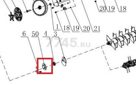 Фланец подшипника вала правого для газонокосилки ECO SCG-400 (632005)