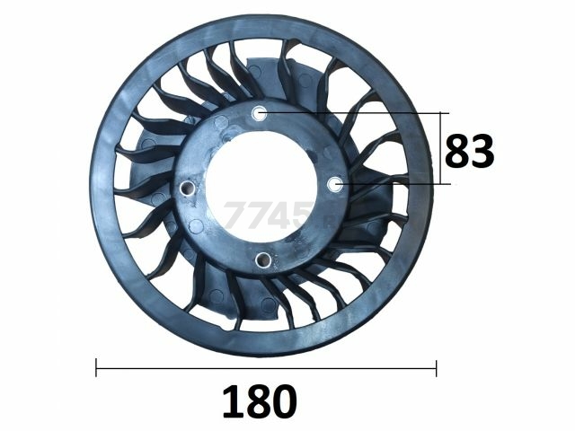 Крыльчатка вентилятора 172F для генератора ECO PE-7000RSI (19352-17201-00)