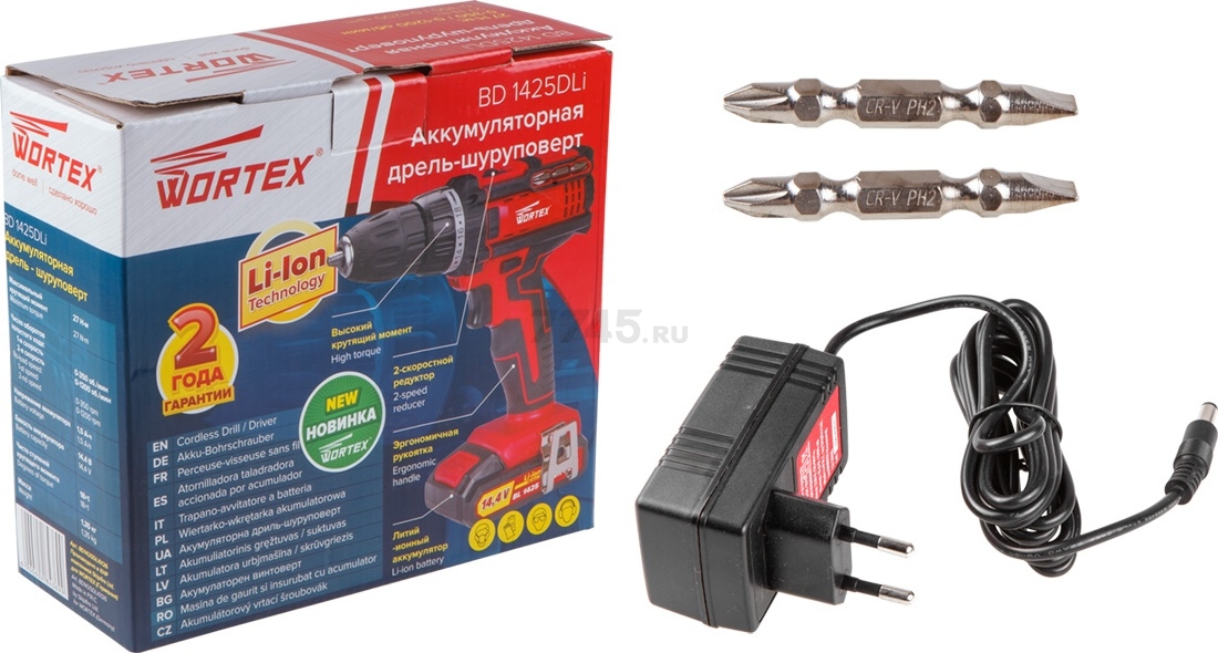 Дрель-шуруповерт аккумуляторная WORTEX BD 1425 DLI (BD1425DLI0126) - Фото 9