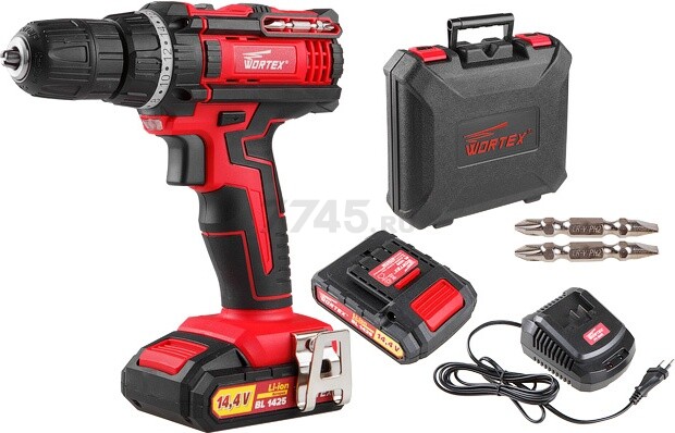 Дрель-шуруповерт аккумуляторная WORTEX BD 1425 DLI (BD1425DLI1606)
