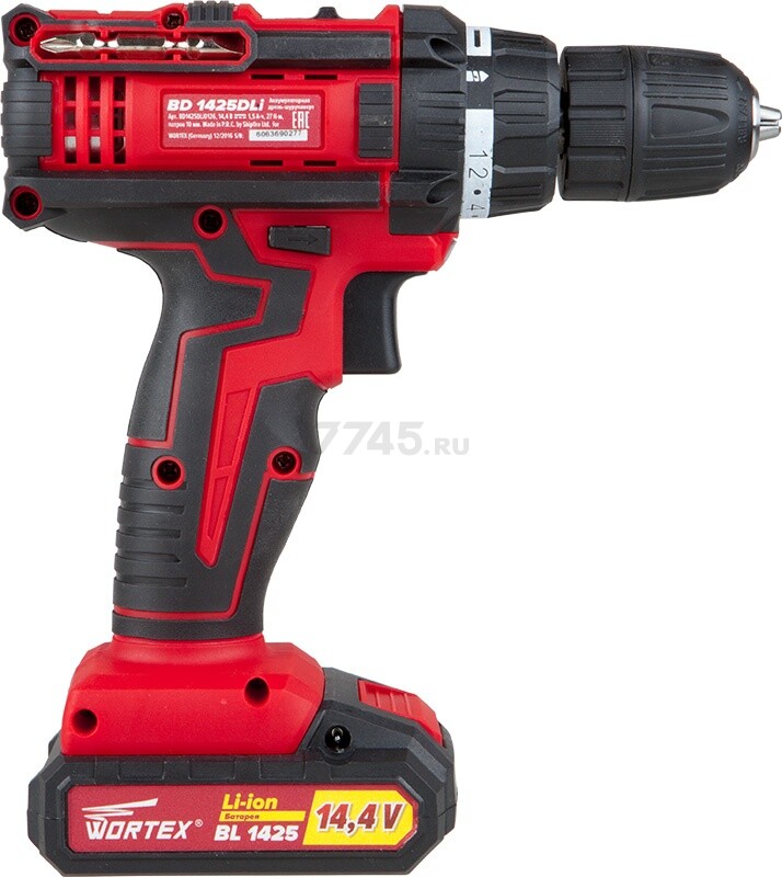 Дрель-шуруповерт аккумуляторная WORTEX BD 1425 DLI (BD1425DLI1606) - Фото 7